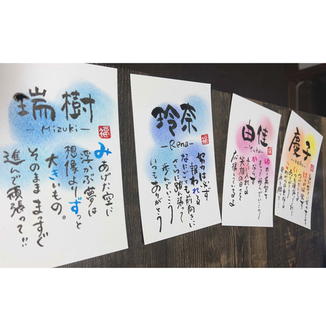 名前詩 ポストカード 記念日のお祝いに。 その他のその他(オーダーメイド)の商品写真