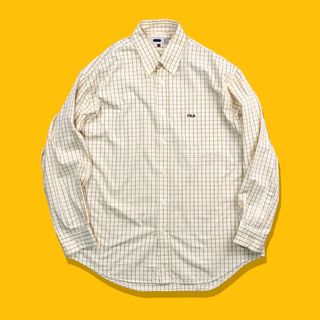 ギャップ(GAP)の90s 00s ヴィンテージチェックシャツ ボタンダウンシャツ 長袖 イエロー(シャツ)