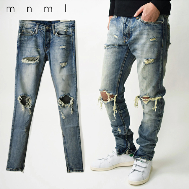 mnml(ミニマル)のmnml ミニマル ダメージ クラッシュ デニム メンズのパンツ(デニム/ジーンズ)の商品写真