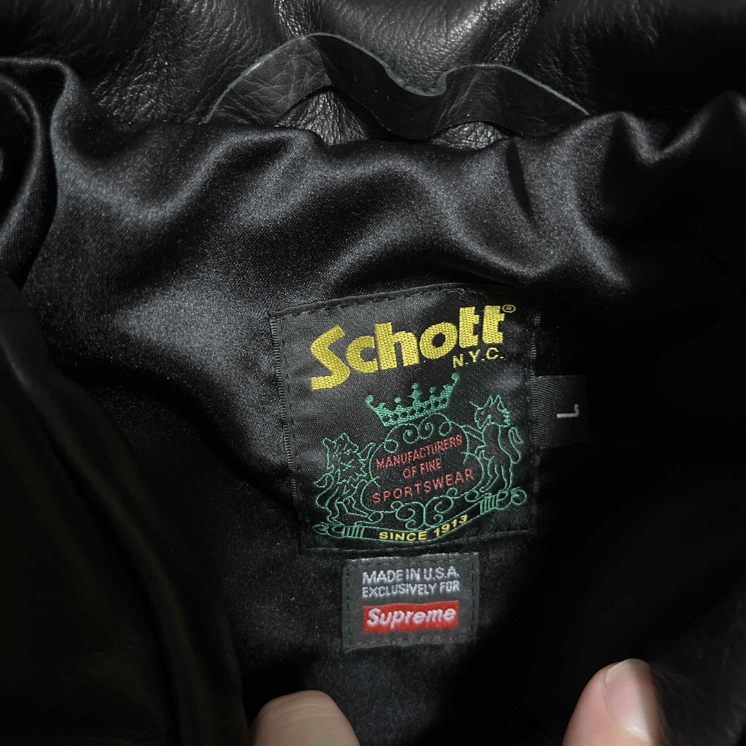 Supreme(シュプリーム)のSchott Leather Racer Jacket "Black" メンズのジャケット/アウター(レザージャケット)の商品写真