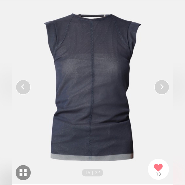 LE CIEL BLEU(ルシェルブルー)のIRENE  TULLE SLEEVELESS  TOPS ライトブルー レディースのトップス(カットソー(半袖/袖なし))の商品写真