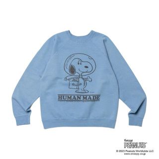 ヒューマンメイド(HUMAN MADE)のHUMAN MADE PEANUTS SWEATSHIRT #1 BLUE L(スウェット)