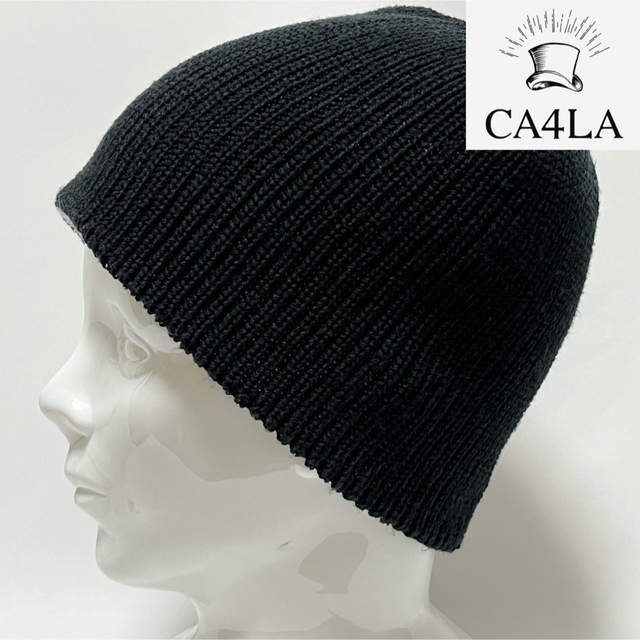 CA4LA(カシラ)の【美品】CA4LA カシラ シンプルBLACK/WHITEリバーシブル ビーニー メンズの帽子(ニット帽/ビーニー)の商品写真