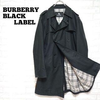 バーバリーブラックレーベル(BURBERRY BLACK LABEL)のバーバリーブラックレーベル トレンチコート ベルト付 ノバチェック ブラック L(トレンチコート)