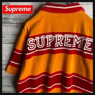 シュプリーム(Supreme)の【希少ベルベット素材】シュプリーム☆バックプリント入り半袖ベロアポロシャツ(Tシャツ/カットソー(半袖/袖なし))