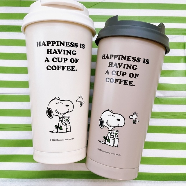 オフホワイトステンレスToGoロゴタンブラーPEANUTS 473ml オフホワイト＆グレー