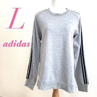 アディダス(adidas)のadidas アディダス スウェット トレーナー サイドライン ロゴ グレー(トレーナー/スウェット)