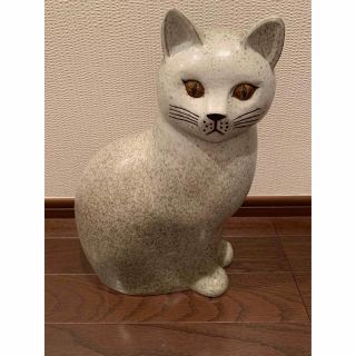 リサラーソン(Lisa Larson)のリサラーソン  KATT Murre Maxi 白ネコ　35cm(置物)