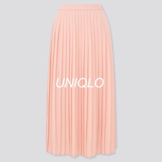 ユニクロ(UNIQLO)の【新品】UNIQLO ⭐️ シフォンプリーツロングスカート ピンク(ロングスカート)