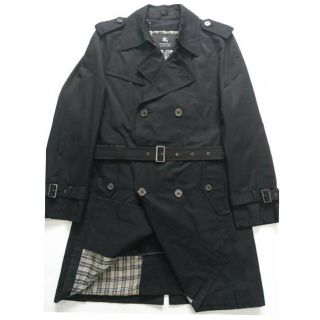 バーバリーブラックレーベル(BURBERRY BLACK LABEL)のバーバリーブラックレーベル カシミヤ混 ライナー付 トレンチコート ブラックＬ(トレンチコート)