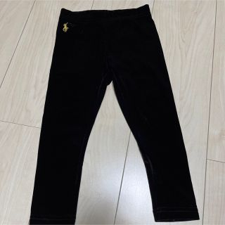 ポロラルフローレン(POLO RALPH LAUREN)の極美品　ポロラルフローレン　黒　ベロア　レギンス　3T 100cm(パンツ/スパッツ)