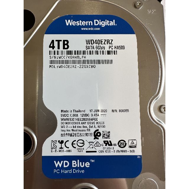 ウェスタンデジタル 4TB 内蔵型HDD 1