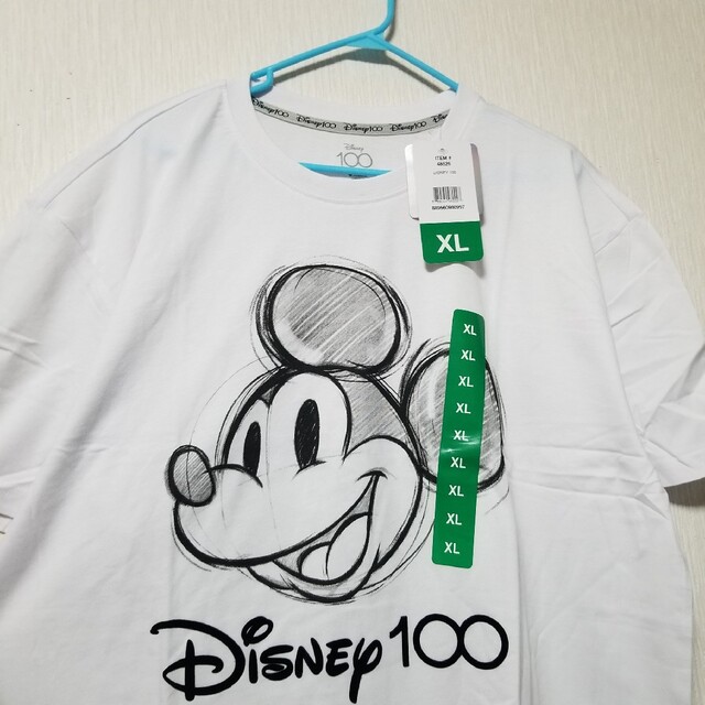 新品 ディズニー Tシャツ ミッキー 手書きイラスト 半袖 XL メンズ USA