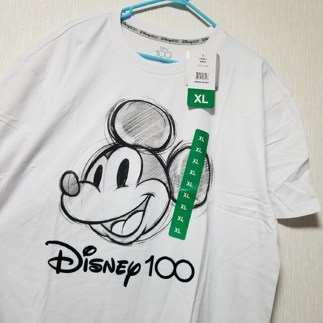 新品 ディズニー Tシャツ ミッキー 手書きイラスト 半袖 XL メンズ USA