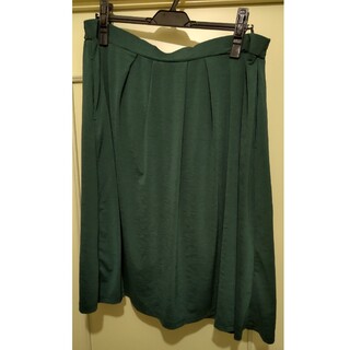 グリーン　ウエストゴム　スカート　4L(ひざ丈スカート)