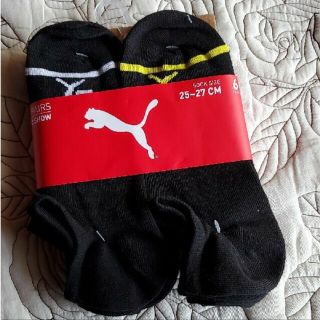 プーマ(PUMA)のプーマ靴下　6足セット　ソックス　25〜27cm　黒①(ソックス)