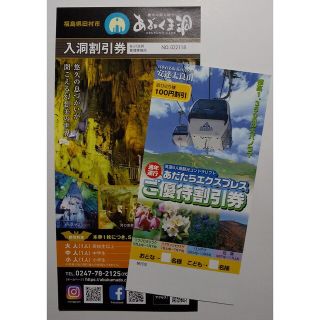 あぶくま洞 あだたらエクスプレス 割引券 ２枚(遊園地/テーマパーク)