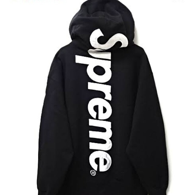 supreme パーカー　黒　ロゴあり断捨離のため出品