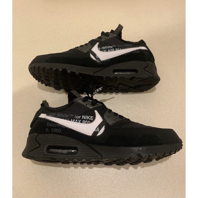 NIKE(ナイキ)のOFF-WHITE × NIKE AIR MAX 90 BLACK/CORN メンズの靴/シューズ(スニーカー)の商品写真