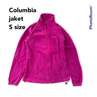 コロンビア(Columbia)のコロンビア　フリースジャケット　フルジップ　ジップアップ　刺繍ロゴ　ピンク色　S(ブルゾン)