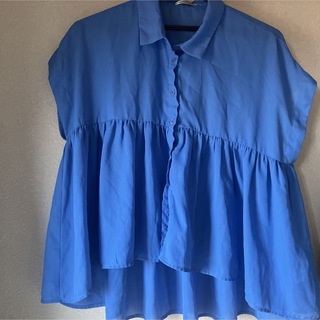 ローズバッド(ROSE BUD)のROSE BUD 半袖 青 シャツ ブラウス (シャツ/ブラウス(半袖/袖なし))