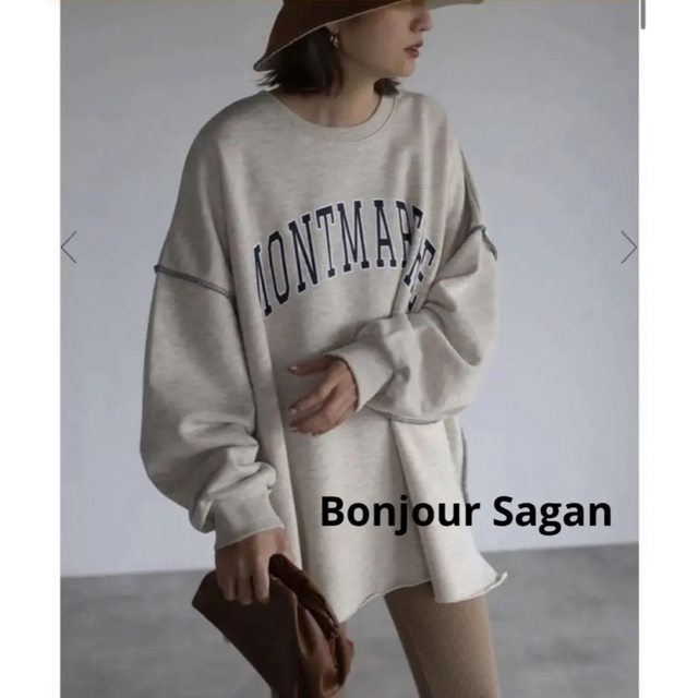 新品 Bonjour Sagan ボンジュールサガン ビッグカレッジスウェット