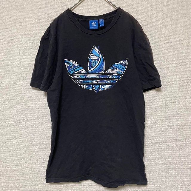 adidas(アディダス)の2290 訳あり adidas 半袖 トップス 黒 ロゴプリント シンプル レディースのトップス(Tシャツ(半袖/袖なし))の商品写真