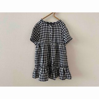 【shaaaa.様専用】zara kidsネイビーチェックワンピース2-3y (ワンピース)