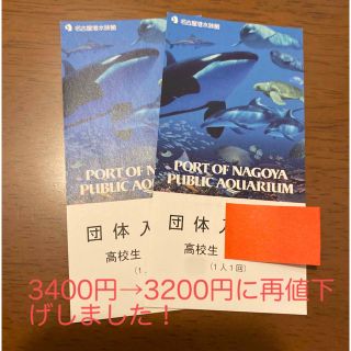 【再値下げ】名古屋港水族館　高校生　チケット　２枚(水族館)