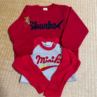 ギャップ(GAP)のBaby GAPのトレーナーとナルミヤの長袖Tの赤セット(Tシャツ/カットソー)