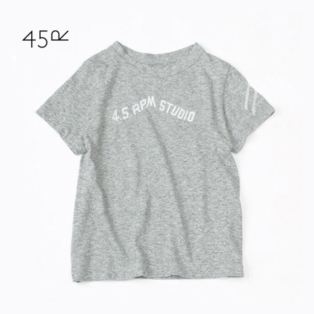 新品 45R✨45rpm 撚り杢 ジンバブエコットン 天竺 ロゴ 45星Tシャツ 