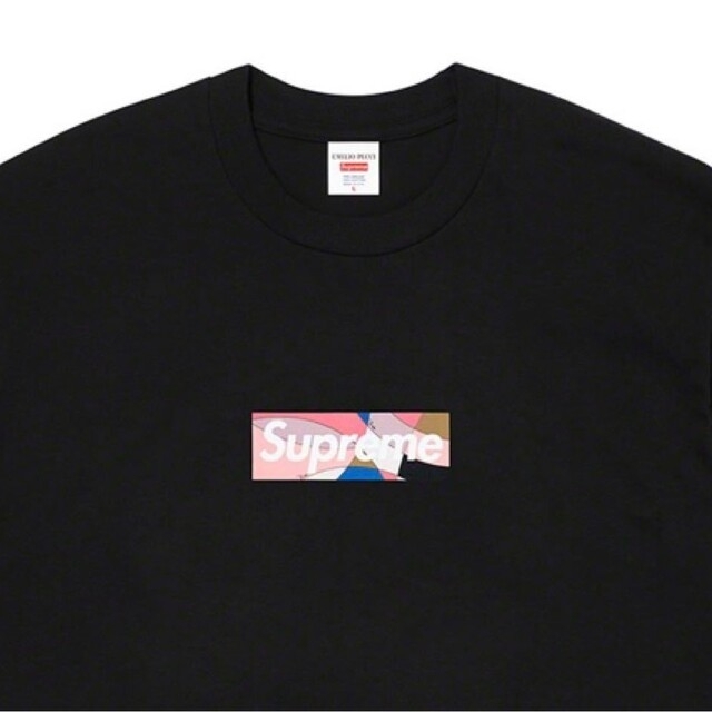 Supreme Emilio Pucci Box Logo Tee 黒ピンク M