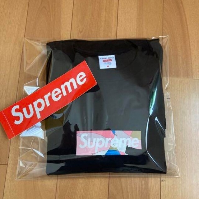 Supreme Emilio Pucci Box Logo Tee 黒ピンク M