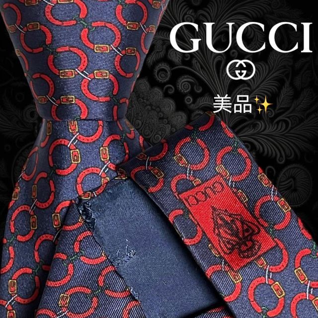 Gucci - 【世界最高峰ネクタイ✨️美品✨️】GUCCI ボルドー系 総柄の