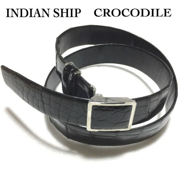 INDIAN SHIP クロコダイル ベルト/インディアンシップ 本ワニ革