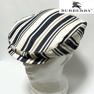 バーバリー(BURBERRY)の【新品】BURBERRY BLACKLABEL 日本製ストライプハンチングベレー(ハンチング/ベレー帽)