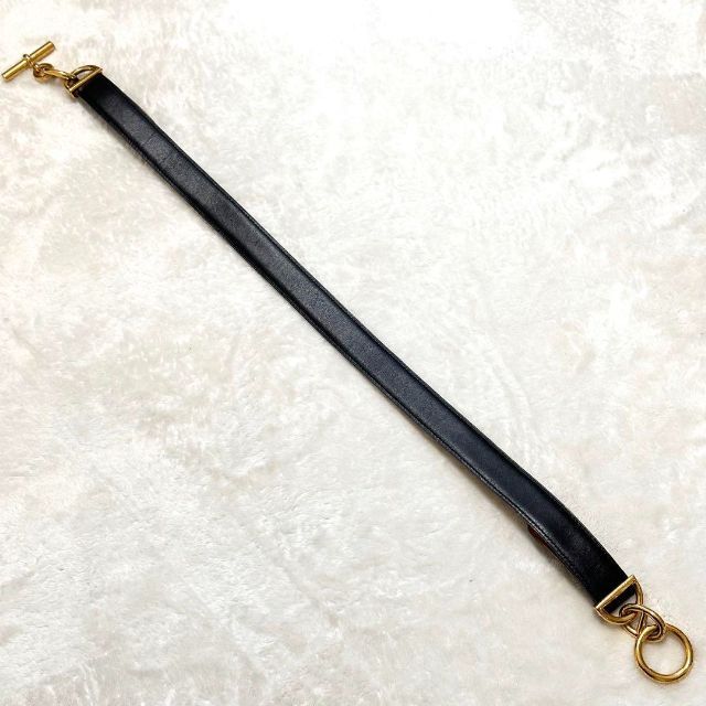エルメス シェーヌダンクル ゴールド ベルト レザー ブラック 70サイズ