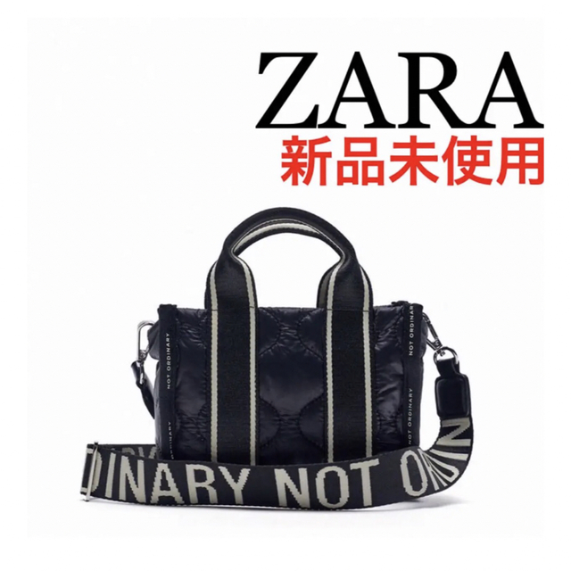 ❤️新品未使用❤️ZARA ナイロン ミニ トートバッグ ショルダー 黒 レディースのバッグ(ショルダーバッグ)の商品写真