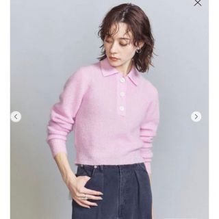 ビューティアンドユースユナイテッドアローズ(BEAUTY&YOUTH UNITED ARROWS)のモヘヤブレンド コンパクト ポロニット プルオーバー(ニット/セーター)