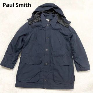 ポールスミスPaul SmithステンカラーコートLサイズ格安フード取り外し可能