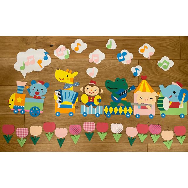 壁面飾り 進級 入園 年間 幼稚園 保育園  ハンドメイドの素材/材料(型紙/パターン)の商品写真