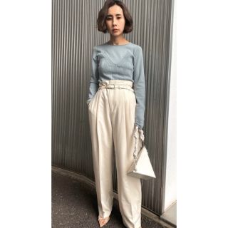 アメリヴィンテージ(Ameri VINTAGE)のAmeri☆SHAPELY HIGH WAIST PANTS☆ホワイトM(カジュアルパンツ)