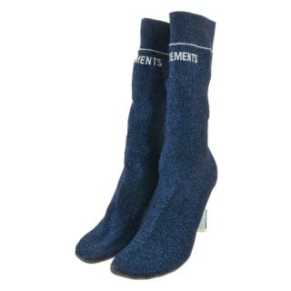 ヴェトモン(VETEMENTS)のVETEMENTS ヴェトモン ブーティ 35(21.5cm位) 青 【古着】【中古】(ブーティ)