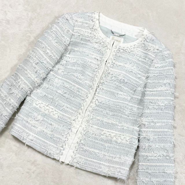 Harrods - ハロッズ ツイード ワンピース ノーカラージャケット