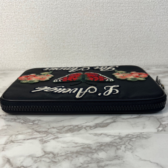 美品】グッチ エンブロイダリー クラッチバッグ キャンバス 黒 GUCCI