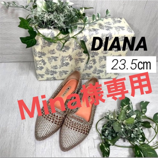 DIANA(ダイアナ)の[美品】ダイアナ メッシュ編み込みフラットシューズパンプス23.5cm シルバー レディースの靴/シューズ(ハイヒール/パンプス)の商品写真