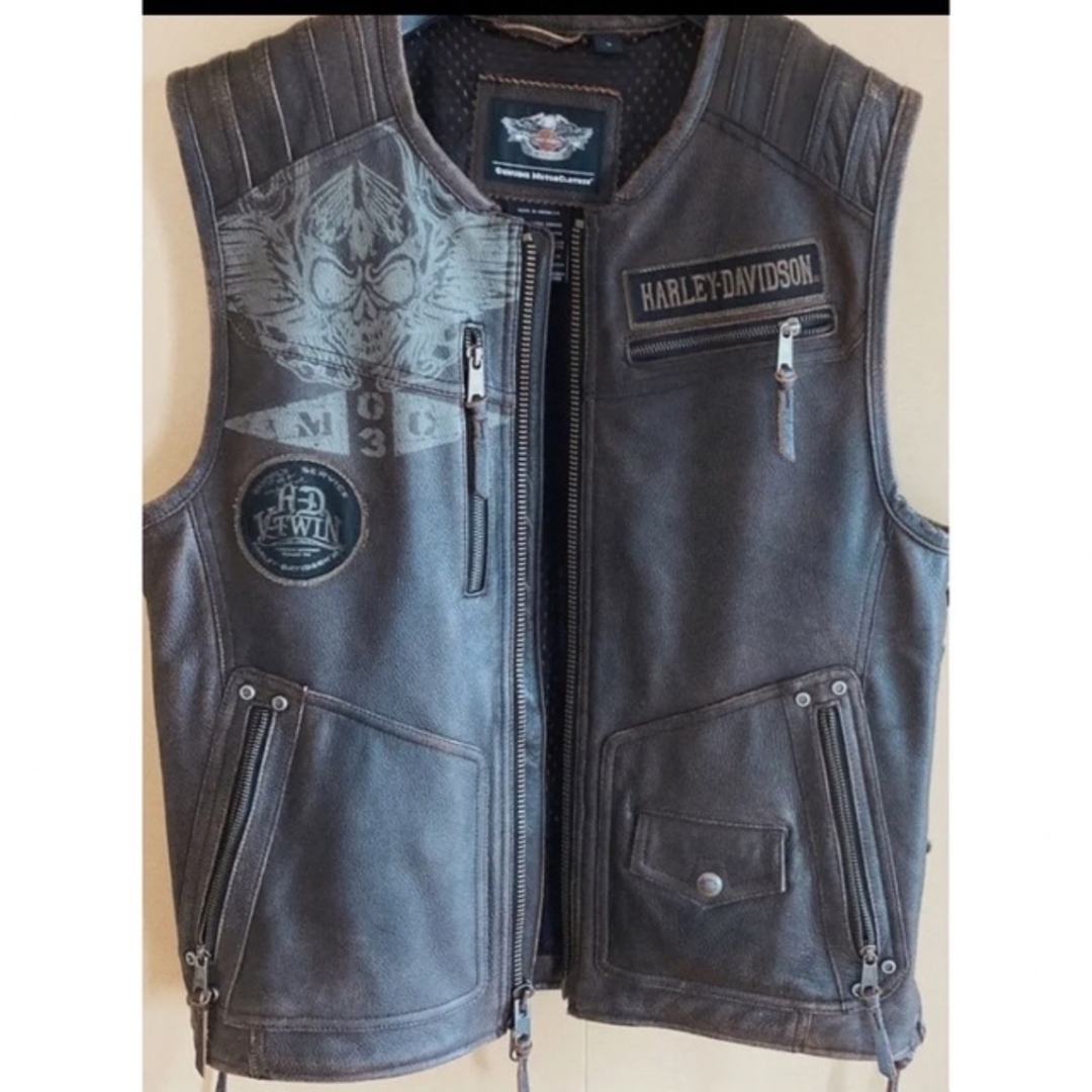 Harley Davidson(ハーレーダビッドソン)のレザーベスト ハーレーダビットソン メンズのジャケット/アウター(レザージャケット)の商品写真