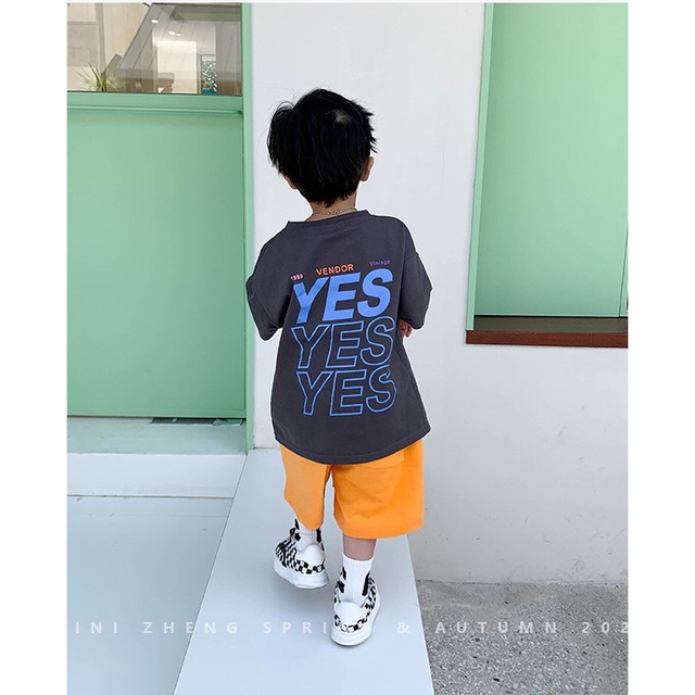 韓国子供服　Tシャツ　ブルーグレー　160 キッズ/ベビー/マタニティのキッズ服男の子用(90cm~)(Tシャツ/カットソー)の商品写真