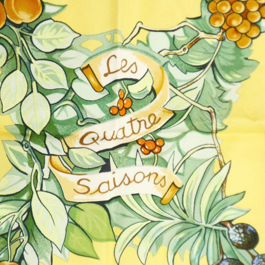 エルメス カレ90 Les Quatre Saisons 四季 シルク スカーフ レディース イエロー HERMES  【アパレル・小物】 1