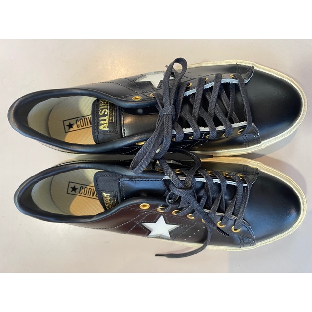 CONVERSE - 日本製 コンバース ワンスター 黒×白 ゴールド CONVERSE - 日本製 コンバース ワンスター 黒×白 ゴールド
